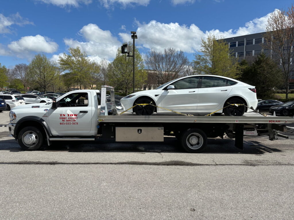 Tow Truck with Tesla Side